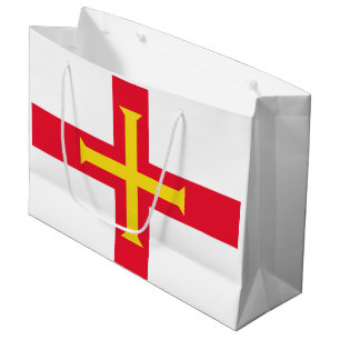 Sacola Para Presentes Grande Bandeira de Guernsey