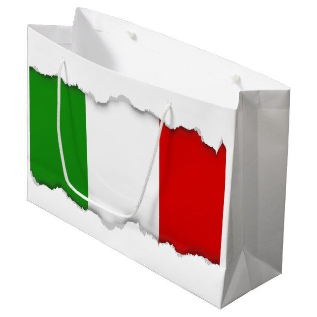 Sacola Para Presentes Grande Bandeira de Italia (Frente inclinada)