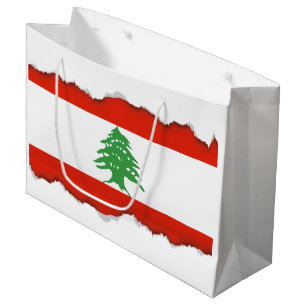 Sacola Para Presentes Grande Bandeira de Líbano