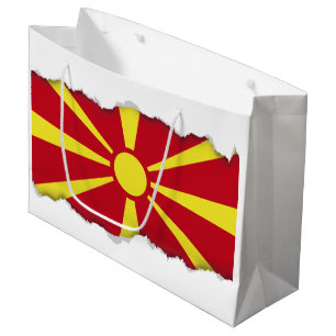 Sacola Para Presentes Grande Bandeira de Macedónia