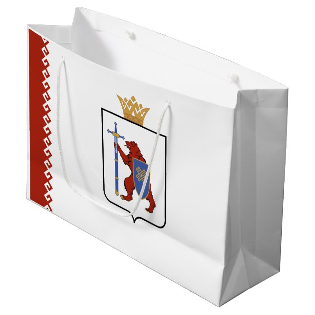 Sacola Para Presentes Grande Bandeira de Mari El (Frente inclinada)