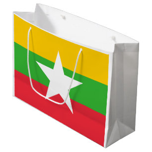 Sacola Para Presentes Grande Bandeira de Mianmar