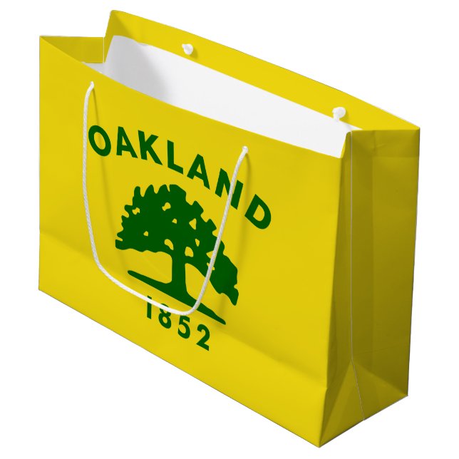 Sacola Para Presentes Grande Bandeira de Oakland, Califórnia (Frente inclinada)