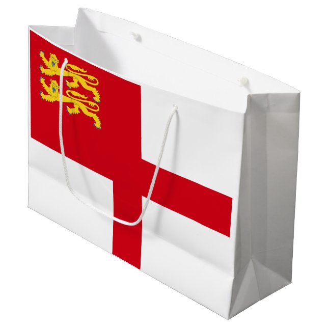 Sacola Para Presentes Grande Bandeira de Sark (Frente inclinada)