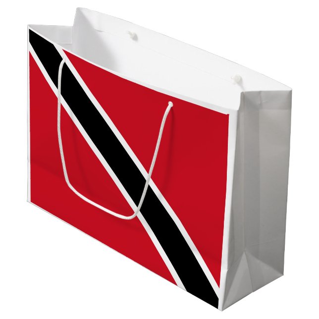Sacola Para Presentes Grande Bandeira de Trinidad e Tobago (Frente inclinada)