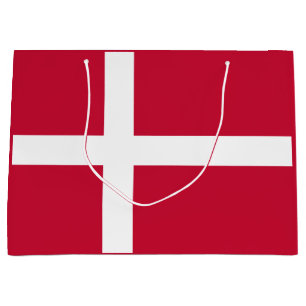 Sacola Para Presentes Grande Bandeira dinamarquesa