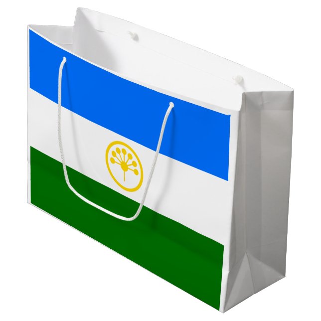 Sacola Para Presentes Grande Bandeira do Bashkortostan (Frente inclinada)