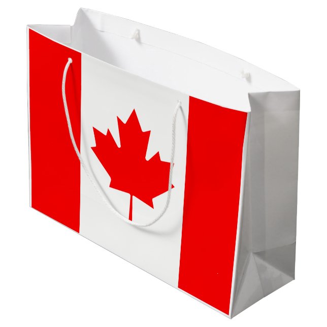 Sacola Para Presentes Grande Bandeira do Canadá (Verso inclinado)