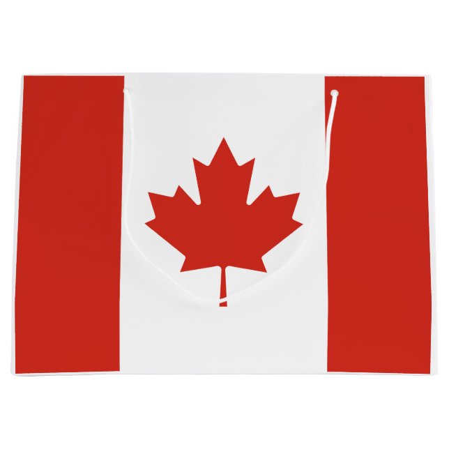 Sacola Para Presentes Grande Bandeira do Canadá (Frente)