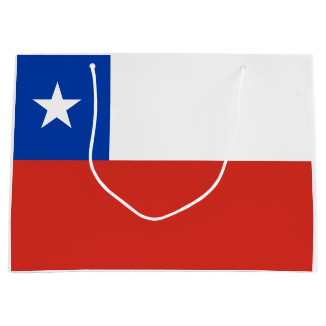Sacola Para Presentes Grande Bandeira do Chile (Frente)