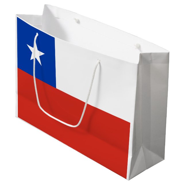 Sacola Para Presentes Grande Bandeira do Chile (Frente inclinada)