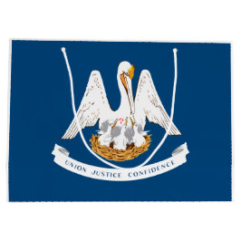 Sacola Para Presentes Grande Bandeira do Estado da Louisiana