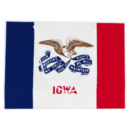 Sacola Para Presentes Grande Bandeira do Estado de Iowa