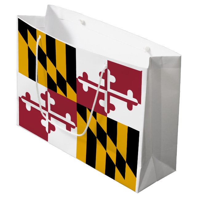 Sacola Para Presentes Grande Bandeira do Estado de Maryland (Frente inclinada)
