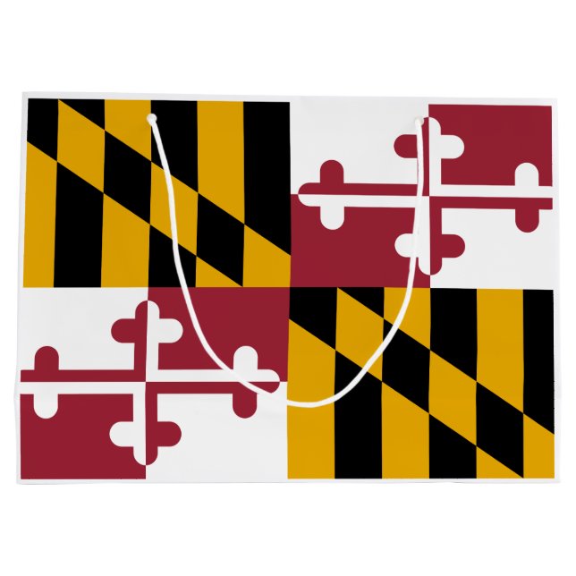 Sacola Para Presentes Grande Bandeira do Estado de Maryland (Verso)
