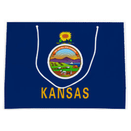 Sacola Para Presentes Grande Bandeira do Estado do Kansas