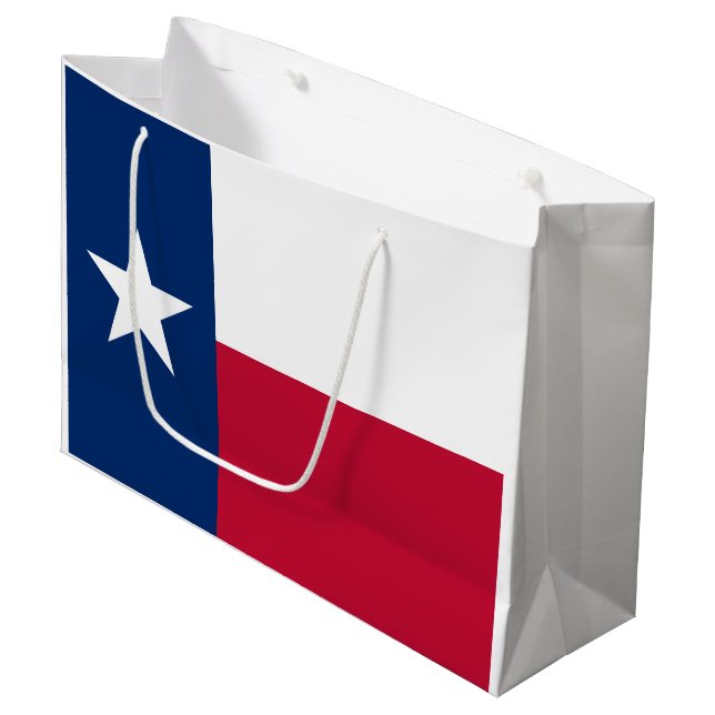 Sacola Para Presentes Grande Bandeira do Estado do Texas (Frente inclinada)