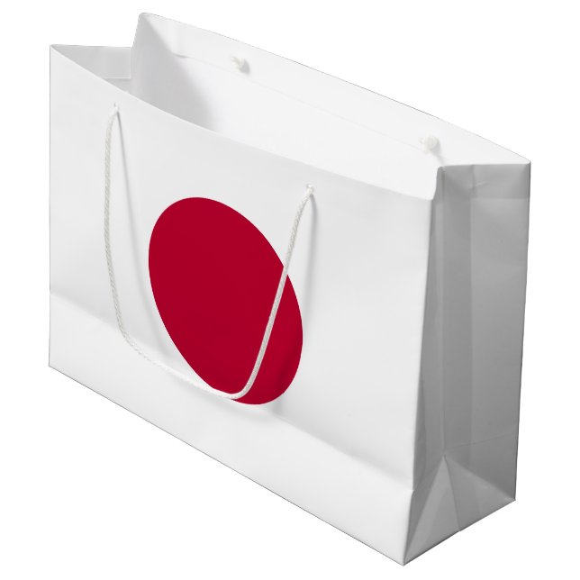 Sacola Para Presentes Grande Bandeira do Japão (Frente inclinada)