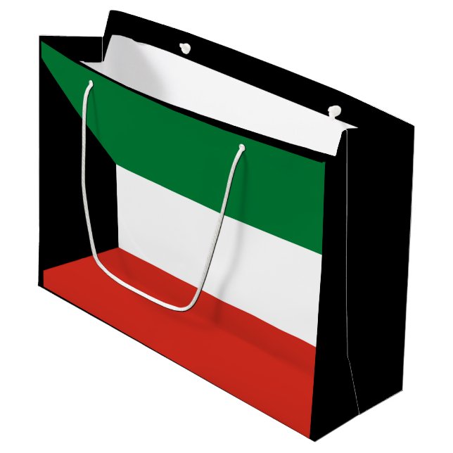 Sacola Para Presentes Grande bandeira do Kuwait (Frente inclinada)