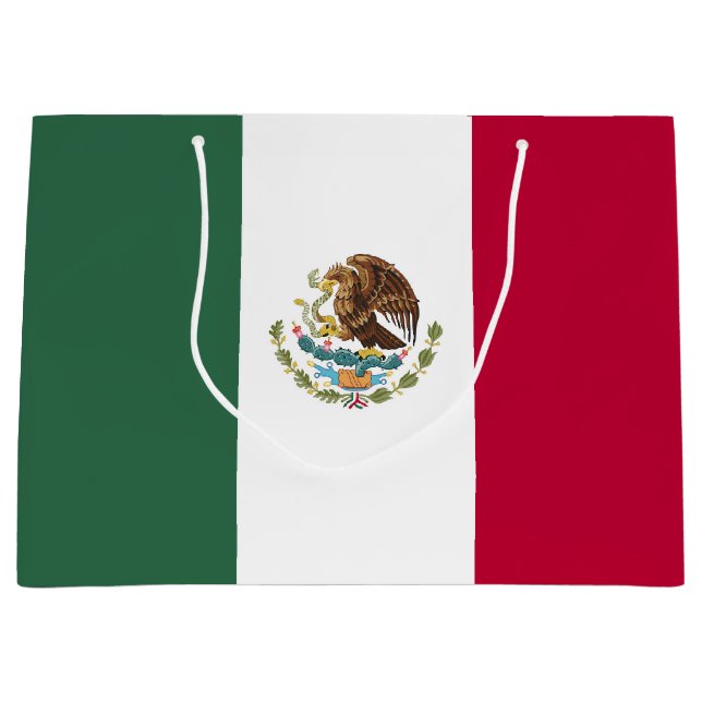 Sacola Para Presentes Grande Bandeira do México (Frente)