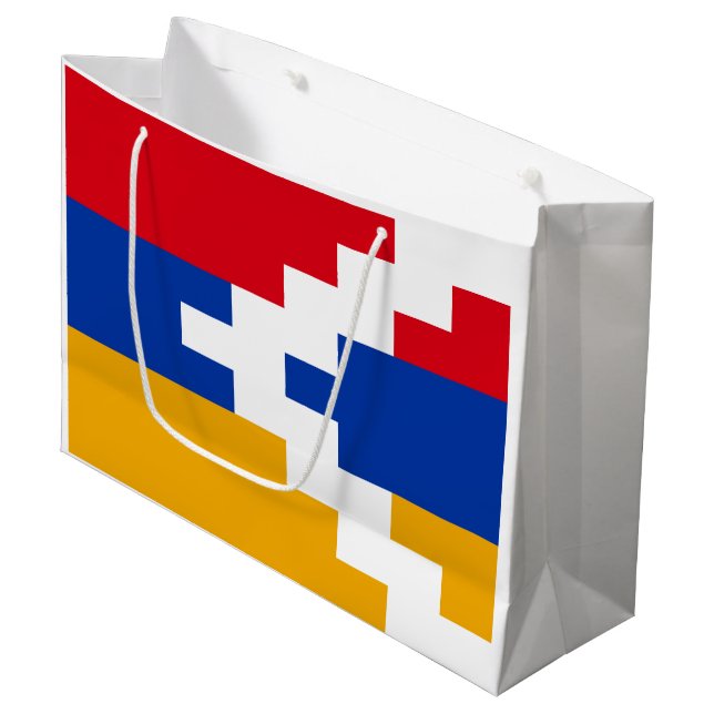 Sacola Para Presentes Grande Bandeira do Nagorno Karabakh (Frente inclinada)