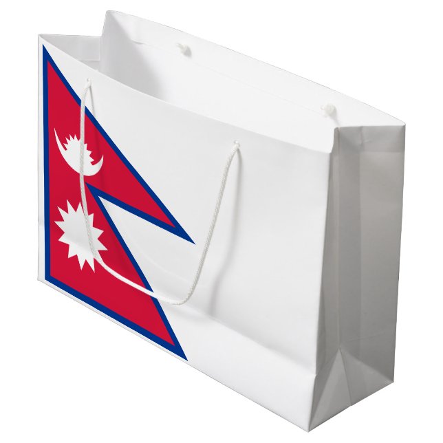 Sacola Para Presentes Grande Bandeira do Nepal (Frente inclinada)