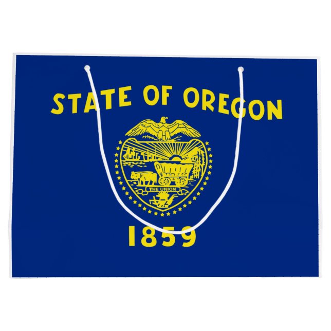 Sacola Para Presentes Grande Bandeira do Oregon (Verso)