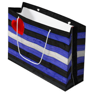 Sacola Para Presentes Grande bandeira do orgulho de couro SlipperyJoe's preta a