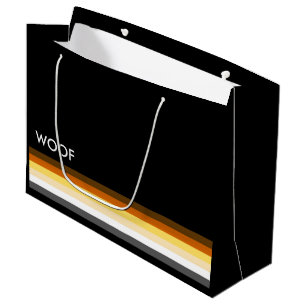 Sacola Para Presentes Grande Bandeira do Orgulho Gay Urso Masculino e Esbelto w