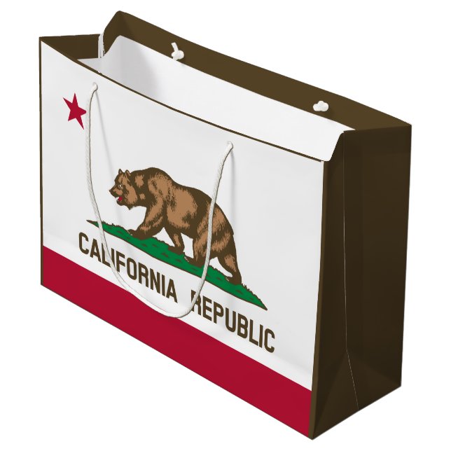 Sacola Para Presentes Grande Bandeira do Urso da República da Califórnia: Calif (Frente inclinada)