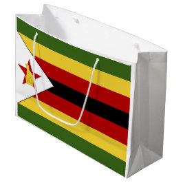 Sacola Para Presentes Grande Bandeira do Zimbabué
