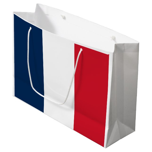 Sacola Para Presentes Grande Bandeira Francesa (Frente inclinada)