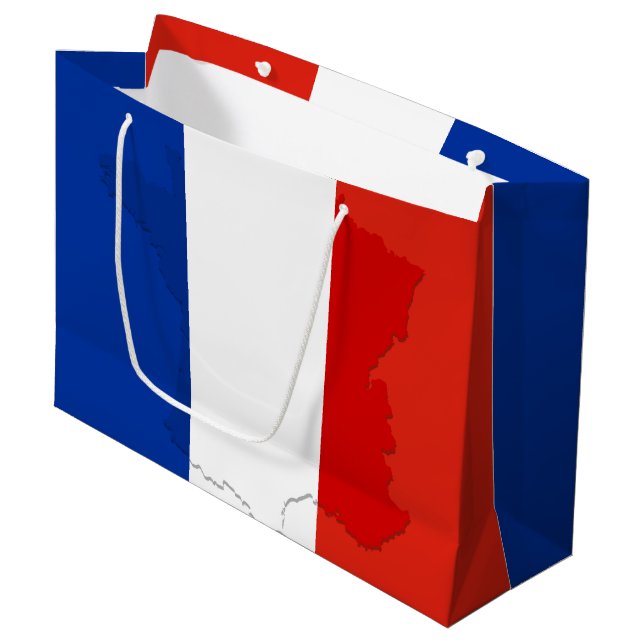Sacola Para Presentes Grande bandeira francesa (Frente inclinada)