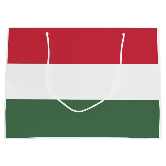 Sacola Para Presentes Grande Bandeira Húngara (Frente)
