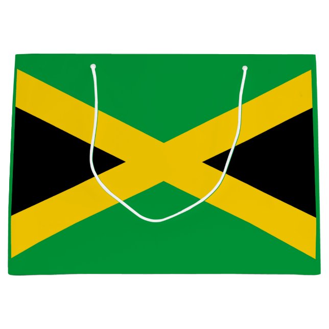 Sacola Para Presentes Grande Bandeira jamaicana (Frente)