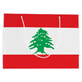 Sacola Para Presentes Grande Bandeira Libanesa (Bandeira do Líbano)