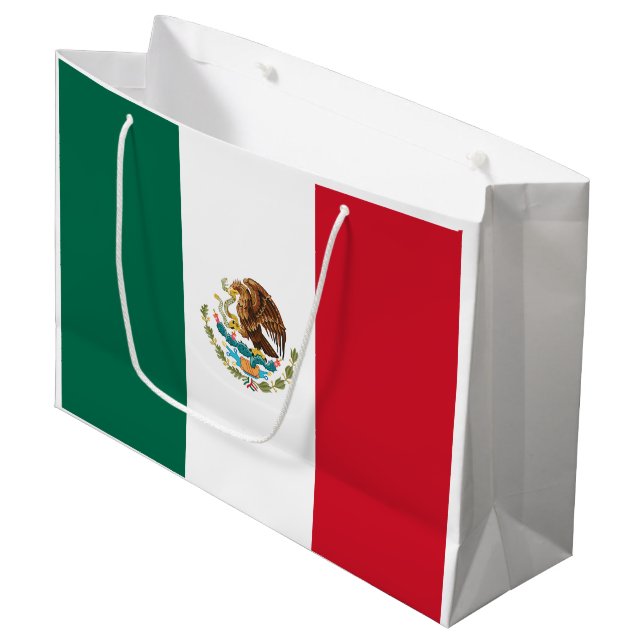 Sacola Para Presentes Grande Bandeira mexicana (Frente inclinada)