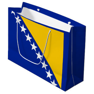 Sacola Para Presentes Grande Bandeira Patriótica da Bósnia Herzegovina