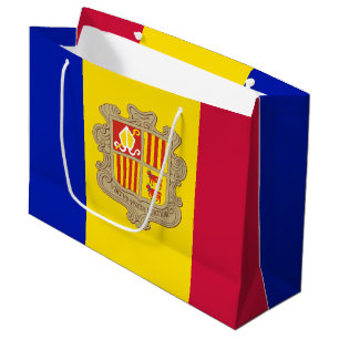 Sacola Para Presentes Grande Bandeira patriótica de Andorra
