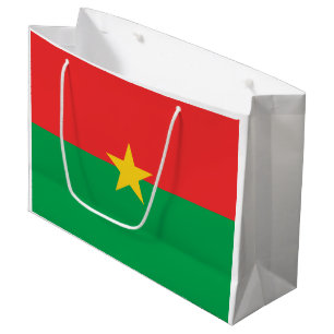 Sacola Para Presentes Grande Bandeira Patriótica de Burkina Faso