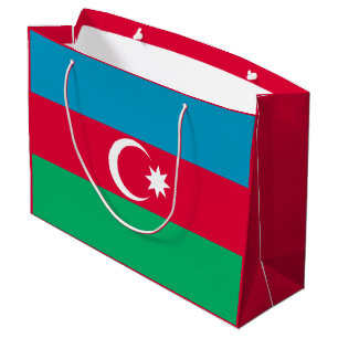 Sacola Para Presentes Grande Bandeira Patriótica do Azerbaijão