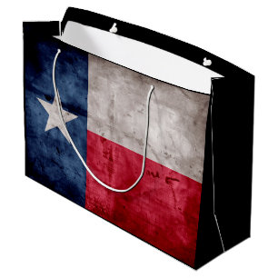 Sacola Para Presentes Grande Bandeira resistida do estado de Texas do vintage