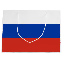 Sacola Para Presentes Grande Bandeira Russa (Rússia) Saco Médio de Presente