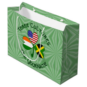 Sacola Para Presentes Grande Bandeiras Americanas Irlandesas Jamaicanas Trevo S