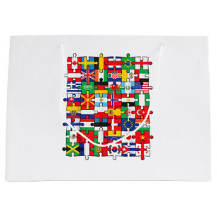 Sacola Para Presentes Grande Bandeiras de países de bandeira internacional mund