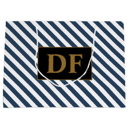 Sacola Para Presentes Grande Banheira de Presente Grande com Faixa Azul/Branco