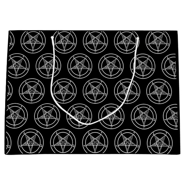 Sacola Para Presentes Grande Baphomet Pentagram Satanic (Frente)