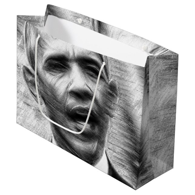Sacola Para Presentes Grande Barack Obama (Frente inclinada)