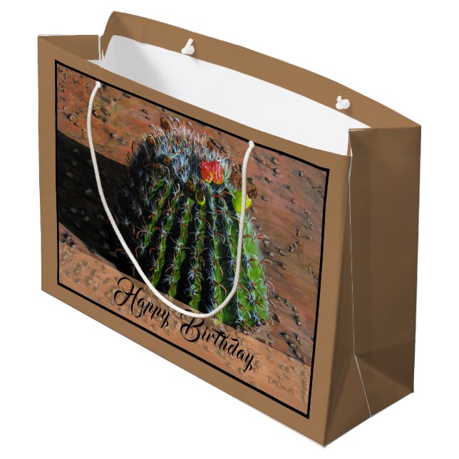 Sacola Para Presentes Grande Barrel Cactus Large Gift Bag (Verso inclinado)