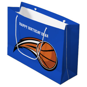 Sacola Para Presentes Grande Basquete Azul Nadado